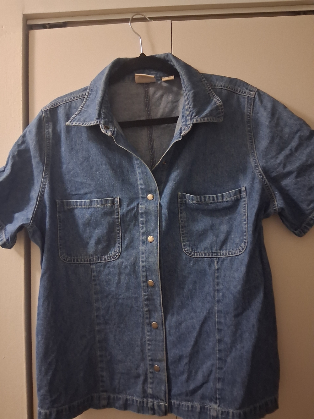 Sonoma Denim Short Sleeve Shirt in Washed Blue 16W